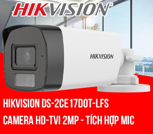 CAMERA HD-TVI HIKVISION DS-2CE17D0T-LFS 1080P Tích Hợp Mic Thu Âm - Hàng chính hãng
