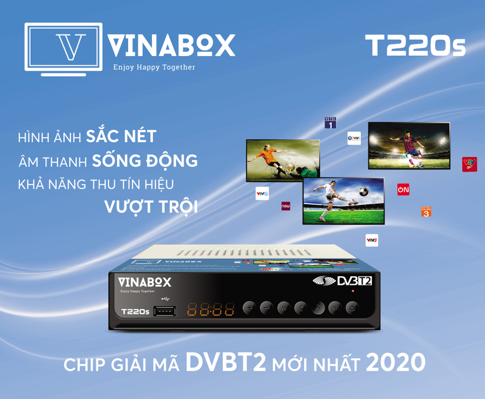 Đầu Thu Kỹ Thuật Số DVB T2 Vinabox T220S Thế hệ mới – Xem Truyền Hình Miễn Phí - Hàng Chính Hãng