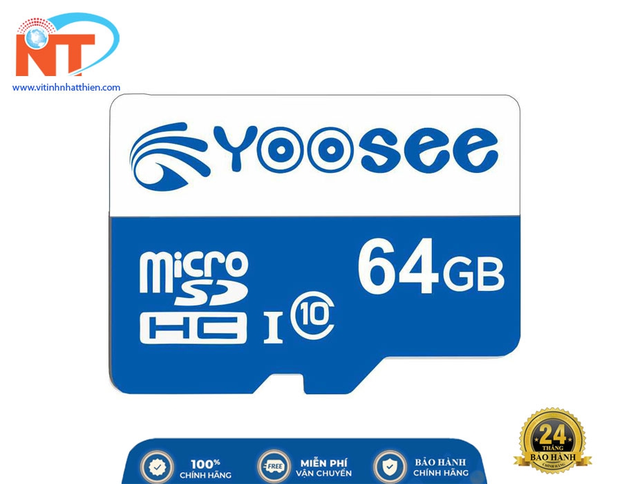 Thẻ nhớ Micro SD Yoosee 64Gb Class 10, Thẻ nhớ camera, Thẻ nhớ điện thoại - hàng chính hãng